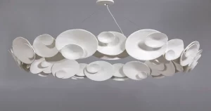 White Plaster Chandelier