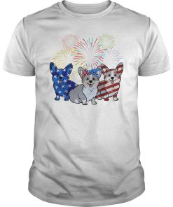 4th Of July Three Corgi American Flag shirt, hoodie
