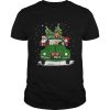 A Girl Her Golden Retriever Dog And Santa Claus I Love Xmas Christmas Tree shirt