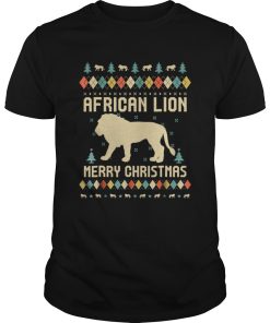 African Lion Christmas T Shirt Vintage Retro shirt