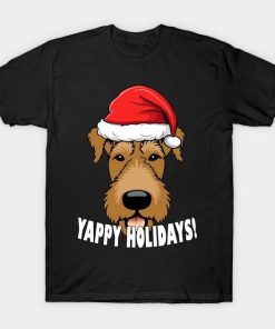 Airedale Santa Dog Yappy Holidays Christmas shirt
