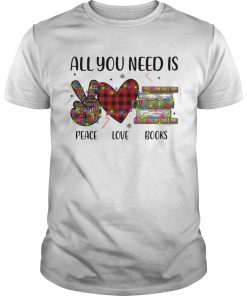 All You Need Is A Peace Love Books Merry Christmas Light shirt