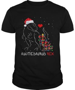 Auntiesaurus Red Plaid Christmas Pajama Matching shirt