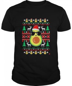 Avocado hat santa ugly merry christmas shirt