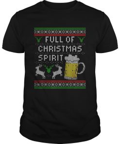 Awesome Mens Funny Ugly Christmas Beer Drinking Full Of Spirit Men shirt