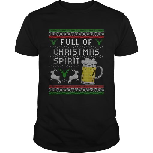 Awesome Mens Funny Ugly Christmas Beer Drinking Full Of Spirit Men shirt
