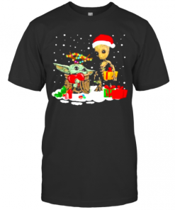 Baby Yoda And Santa Groot Christmas T-Shirt