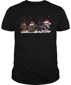 Baby Yoda Darth Vader R2D2 Boba Fett chibi christmas shirt