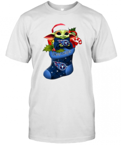 Baby Yoda Hug Tennessee Titans Ornament Merry Christmas 2020 T-Shirt
