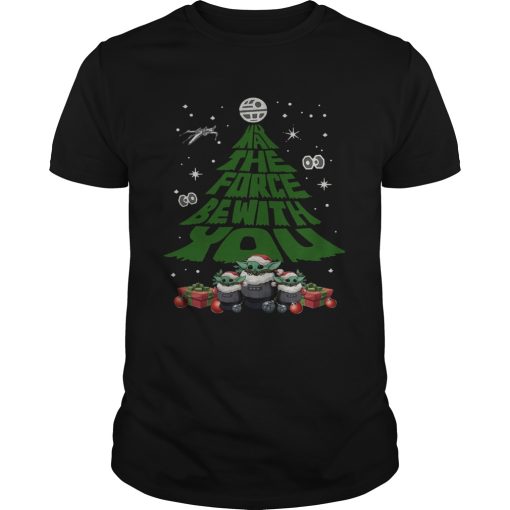 Baby Yoda May The Force Be With With You Christmas Tree shirt
