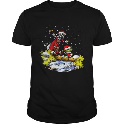 Baby Yoda Walking Under The Snow Christmas shirt