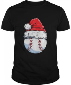 Baseball Santa hat Christmas shirt