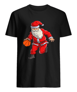Basketball Santa Funny Christmas Gift with Hat Ball Sport T-shirt