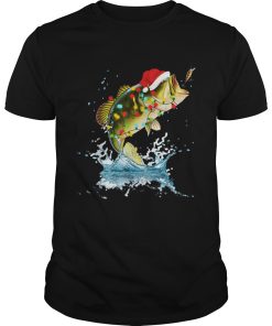 Bass Fishing Santa Hat Christmas Pajama Fishermen Fish Fishing Lover shirt