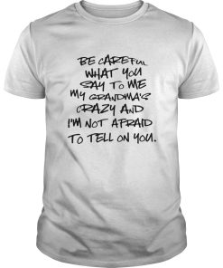 Be careful what you say to me my grandma’s crazy shirt, hoodie