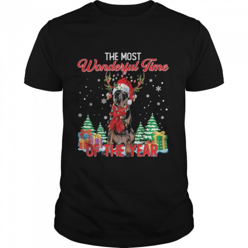 Beauceron Santa the most wonderful time of the year Christmas shirt