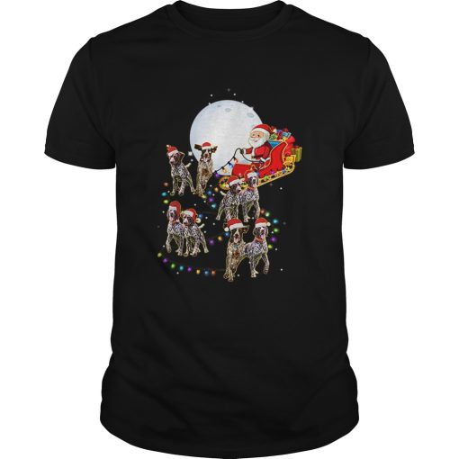 Beautiful German Shorthaired Pointer Christmas Reindeer Lights Gifts shirt