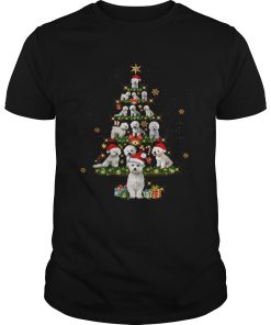 Bichon Frise Tree Christmas Santa Hat shirt