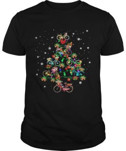 Bicycle light Christmas tree shirt