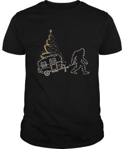 Bigfoot camper christmas tree tshirt