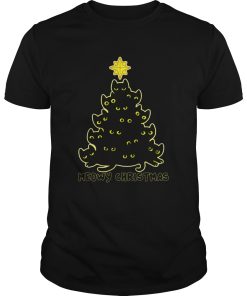 Black Cat Meowy Christmas shirt