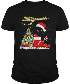 Black Cat Merry Christmas shirt