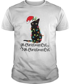 Black Cat Santa Light Oh Christmas Cat Oh Christmas Cat shirt