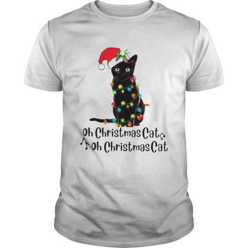 Black Cat Santa Light Oh Christmas Cat Oh Christmas Cat shirt