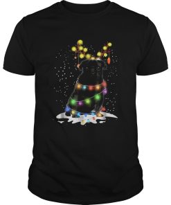 Black Pug Blinker Dog Christmas Light shirt