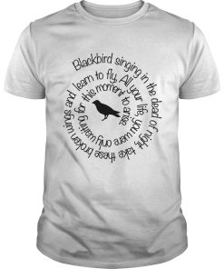 Blackbird singing in the dead of night take these broken wings and shirt