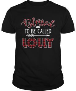 Blessed To Be Called Lolly Plaid Pattern Grandma Christmas shirt