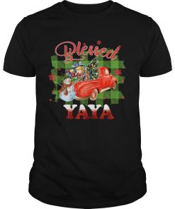 Blessed Yaya Christmas Truck Snowman T-Shirt