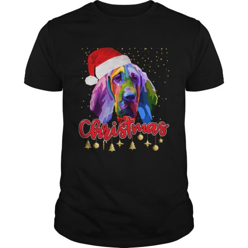 Bloodhound Dog Santa Hat Christmas shirt