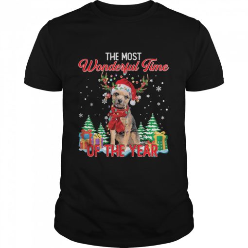 Border Terrier Santa the most wonderful time of the year Christmas shirt