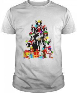 Boston Terrier Christmas Tree Lights gift dog shirt