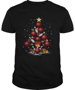 Bowling Christmas tree shirt