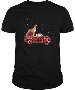 Boxer Buffalo Plaid Truck Xmas Boxer Christmas shirt