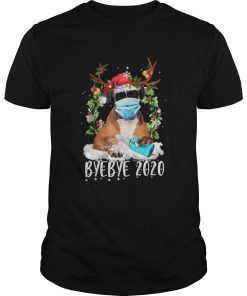 Boxer Christmas Face Mask Bye Bye 2020 Xmas Dog shirt