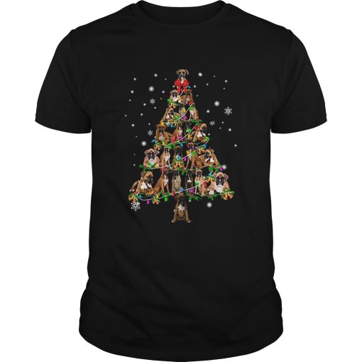 Boxer Christmas Tree Xmas shirt