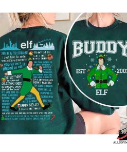 Buddy The Elf Portrait Vintage Quotes Christmas Light Sweatshirt