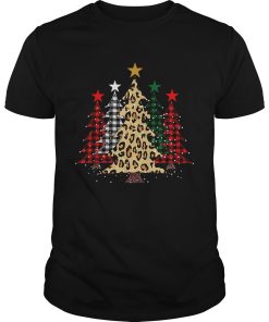 Buffalo Plaid and Leopard Christmas tree shirt