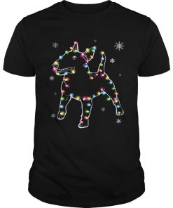 Bull Terrier Christmas lights shirt
