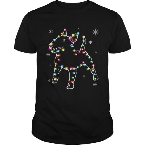 Bull Terrier Christmas lights shirt