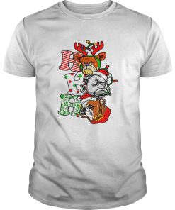 Bulldog Santa Ho Ho Ho Christmas shirt