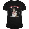 Bulldog snowman Merry Christmas shirt
