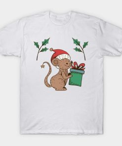 Cartoon Mouse Christmas T-shirt