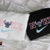 Cartoon Stitch Nike Couple Embroidered Sweatshirt