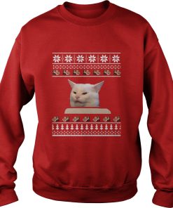 Cat Meme Woman Yelling At Table Christmas sweater, t-shirt