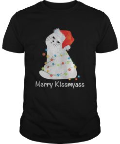 Cat Merry Kissmyass Christmas Light shirt