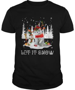 Cat Reindeer Snowman Merry Christmas Let It Snow shirt